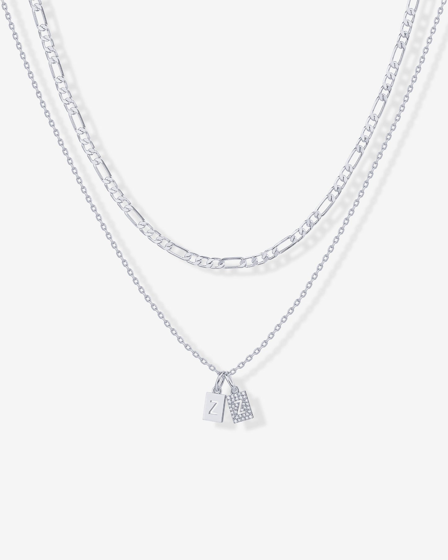 Double Initial Tag Necklace