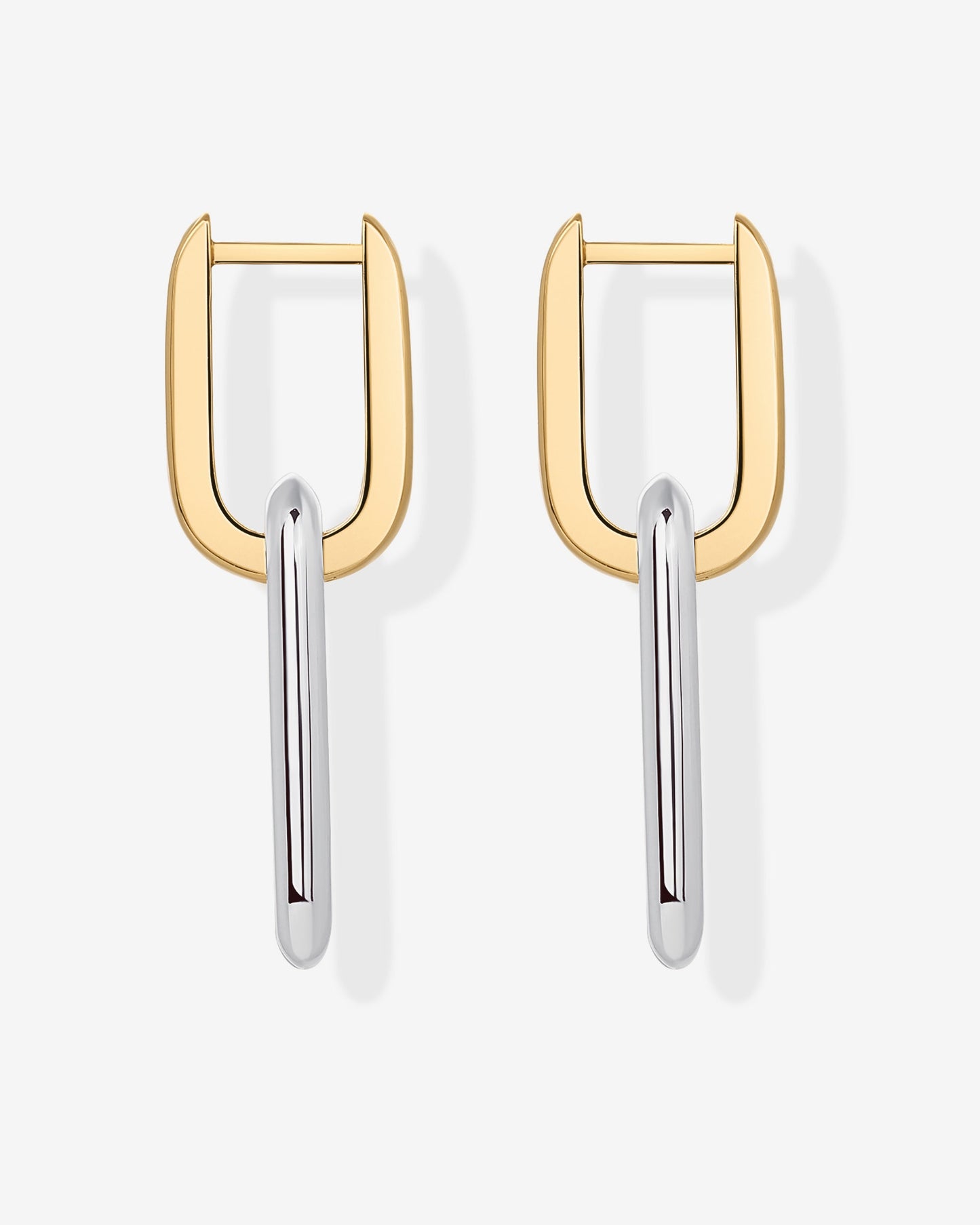 Two-Toned Link Chain Earrings