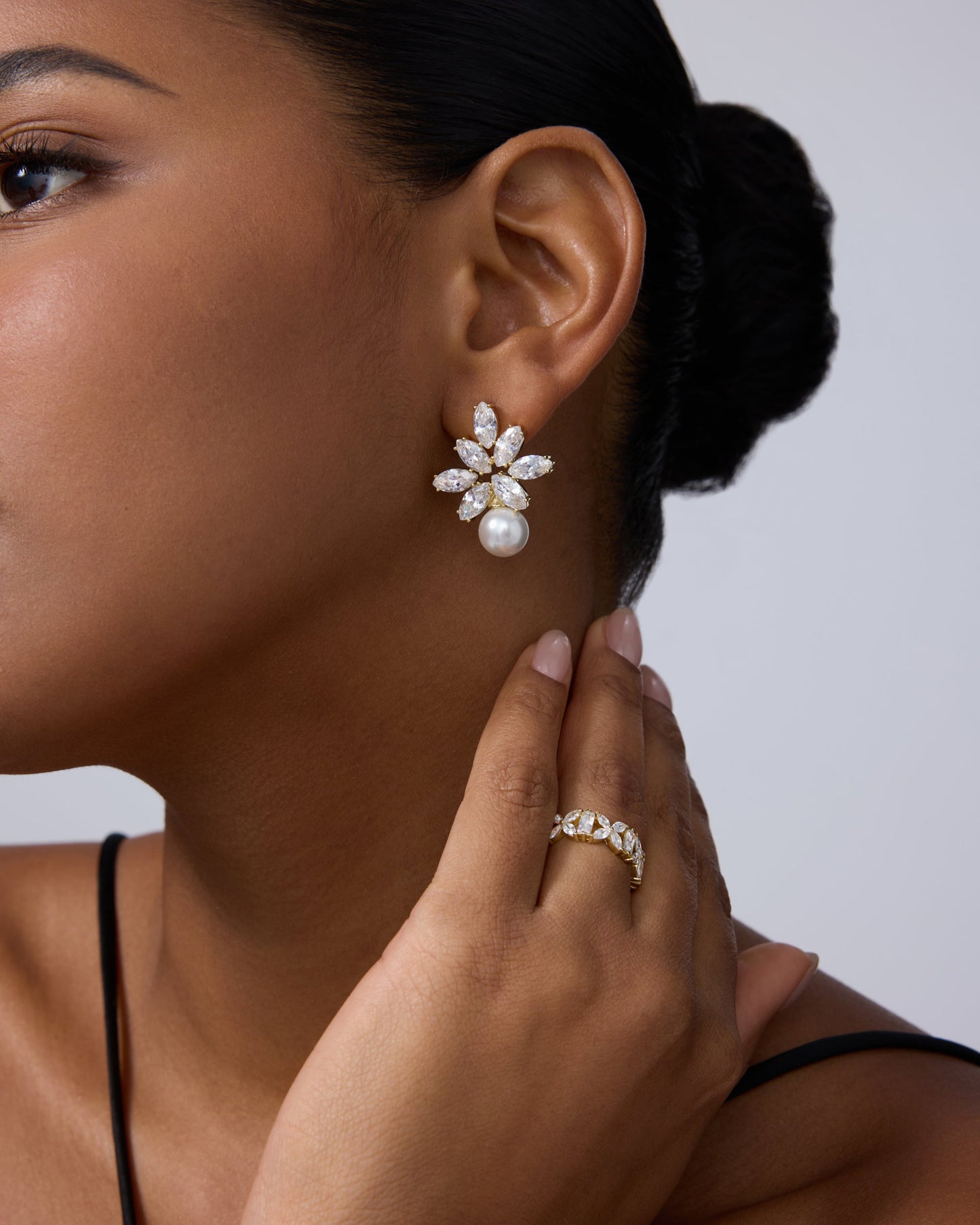 Pearl Cluster Bridal Earrings