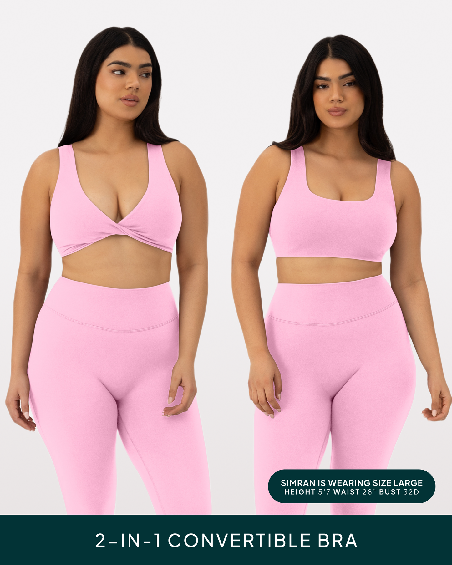 Athleisure Twist-Front Reversible Low-Impact Sports Bra