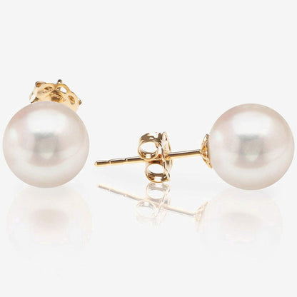 Yellow Gold Freshwater Pearl Studs