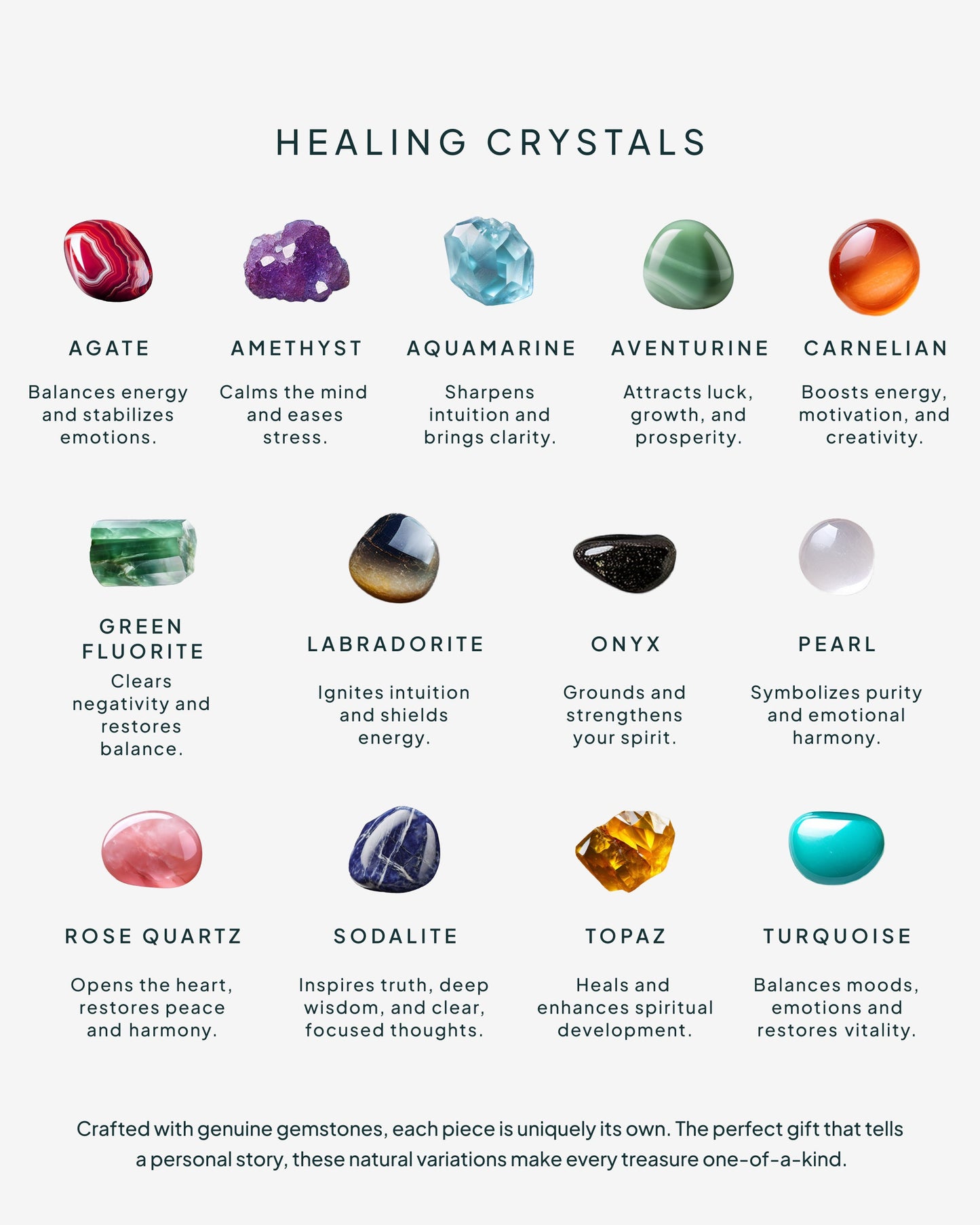 Healing Crystal Gemstone Necklace