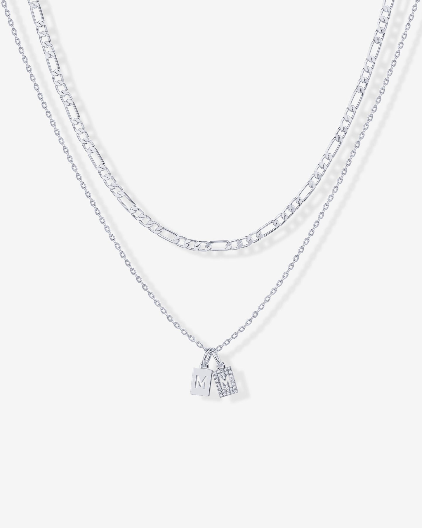 Double Initial Tag Necklace