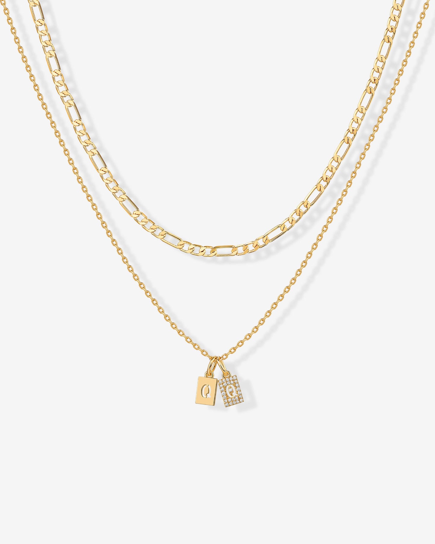 Double Initial Tag Necklace