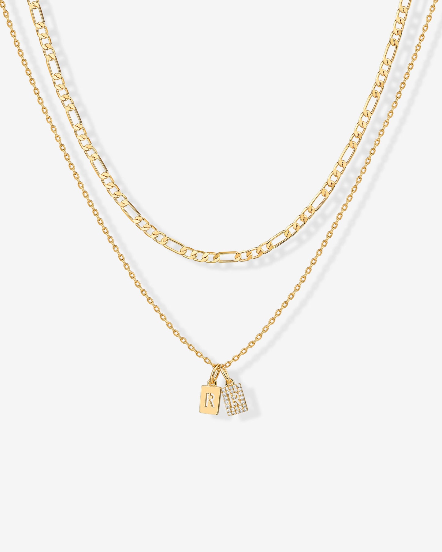 Double Initial Tag Necklace