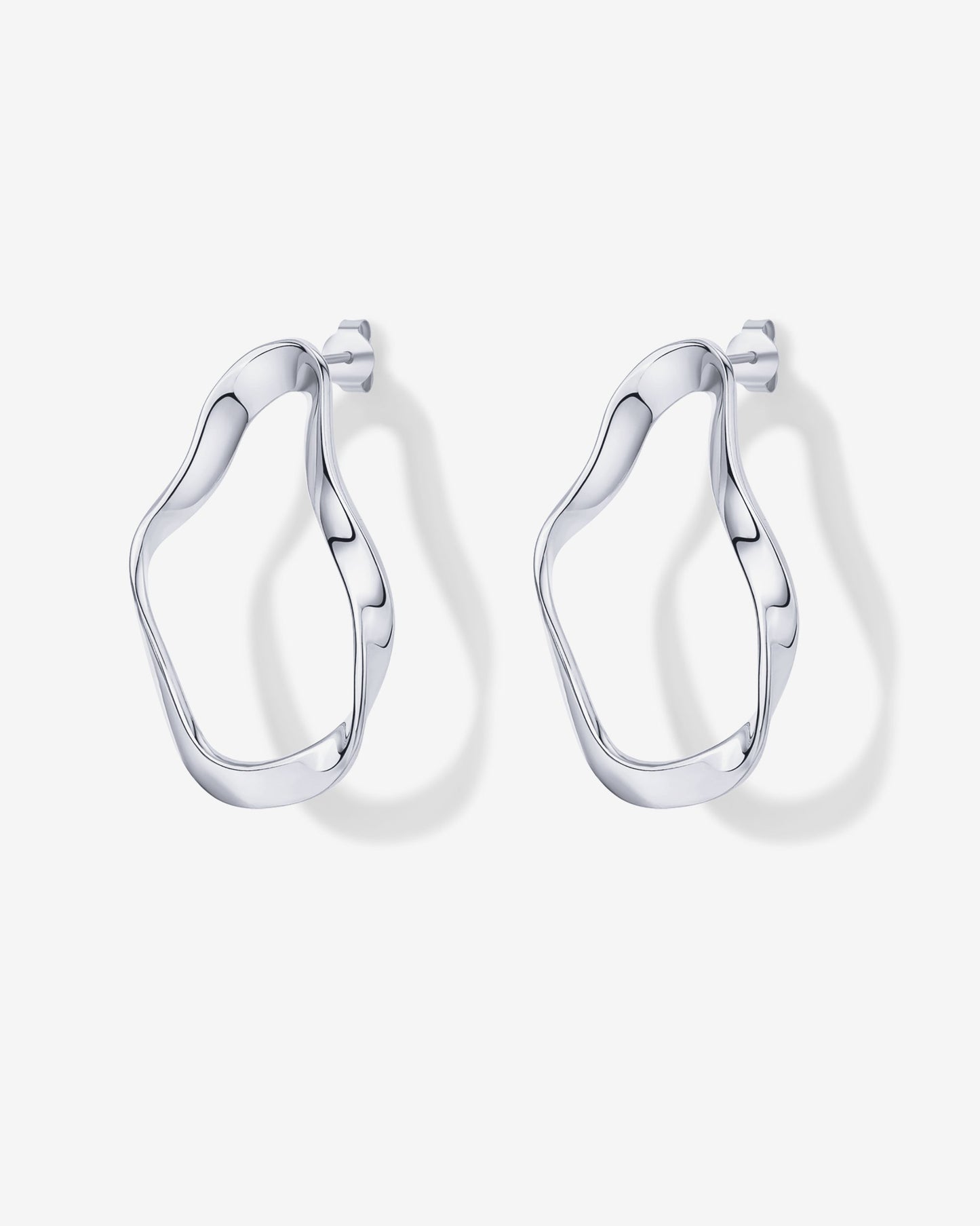 Wavy Statement Drop Hoop