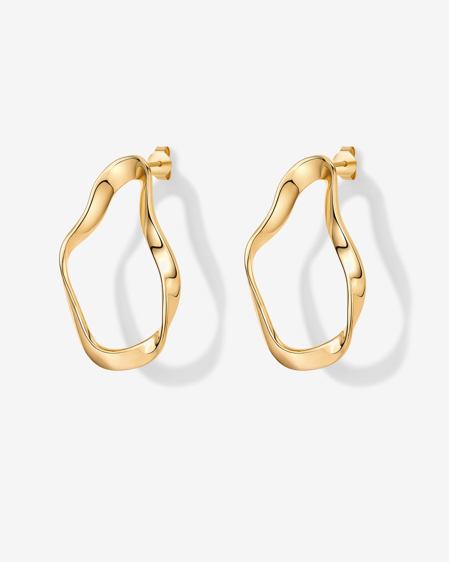 Wavy Statement Drop Hoop