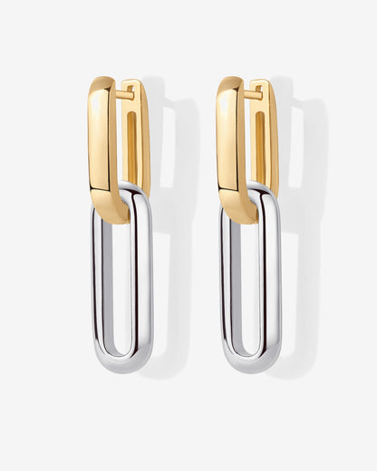 Two-Toned Link Chain Earrings