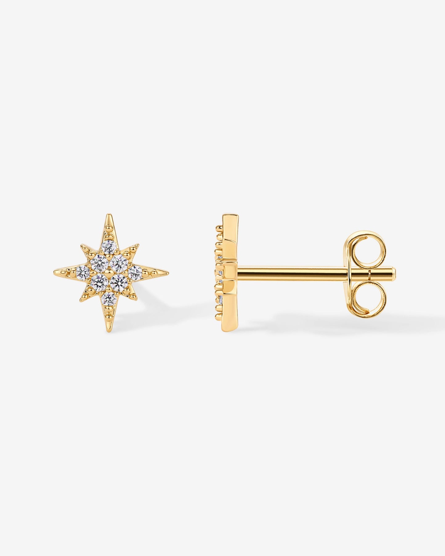 Cubic Zirconia Star Stud Earrings