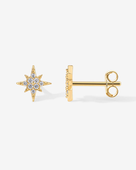 Cubic Zirconia Star Stud Earrings