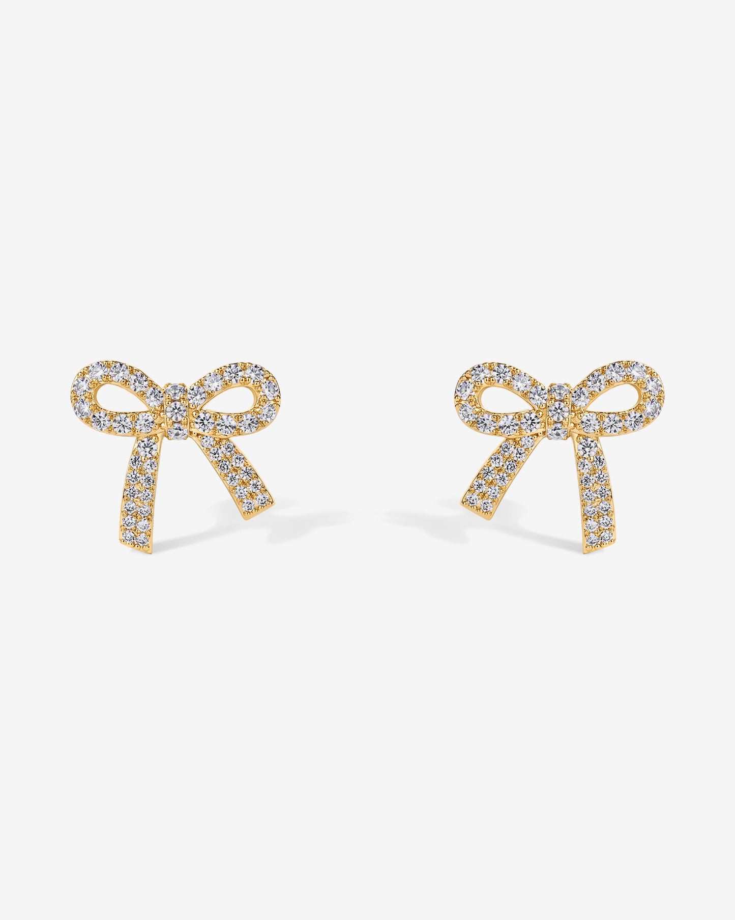 Cubic Zirconia Bow Stud Earrings