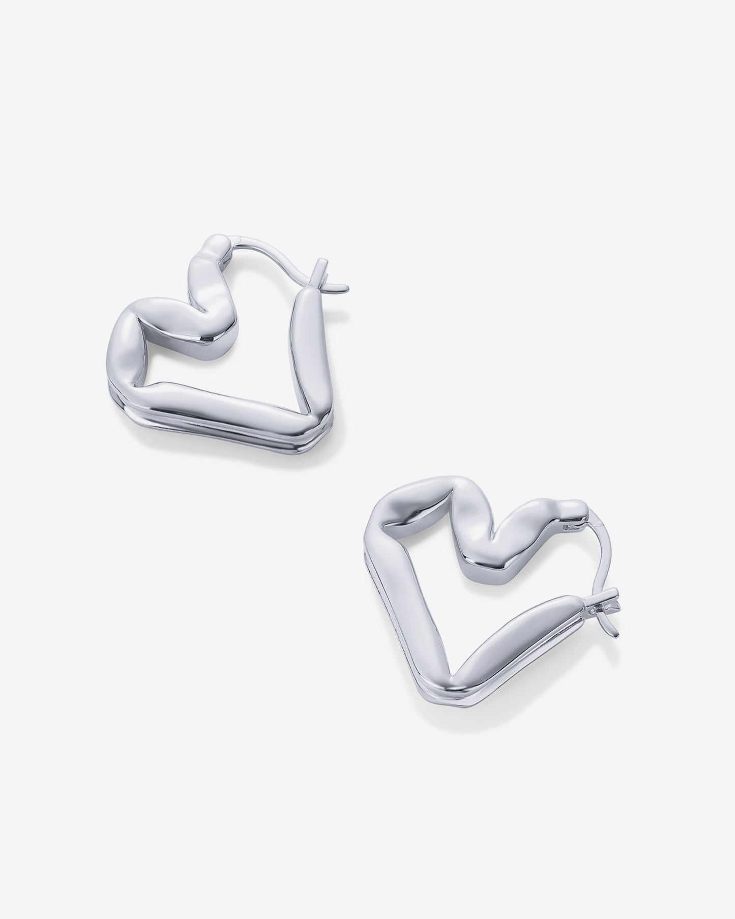 Graphic Heart Hoop Earrings