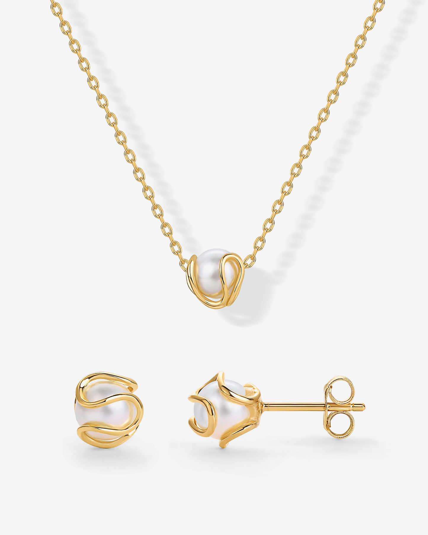 Freshwater Pearl Necklace and Stud Set