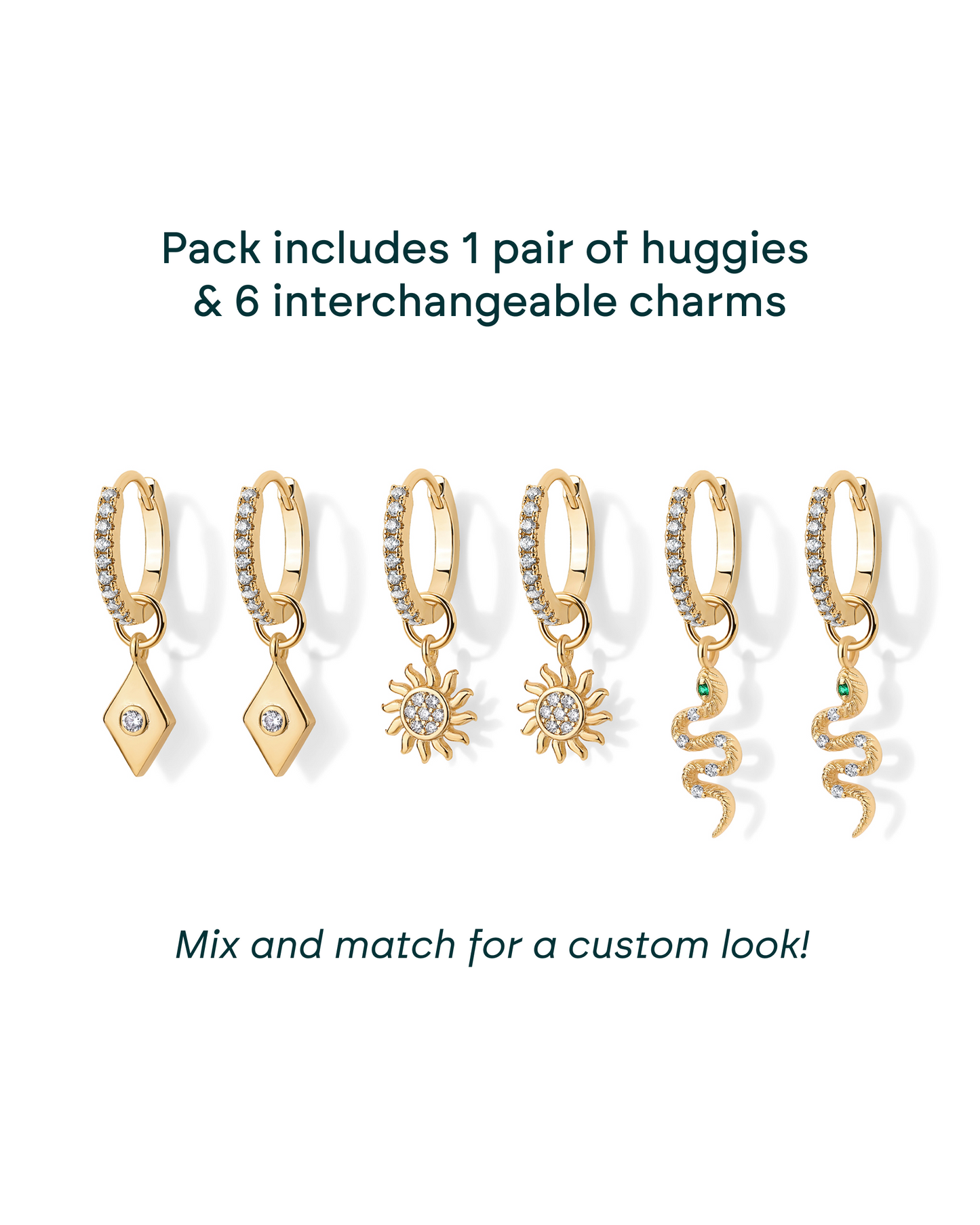 Mix and Match Huggie and Charms Set