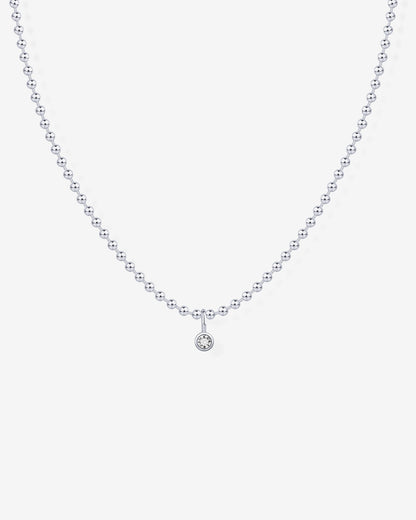 Beaded Chain Solitaire Pendant