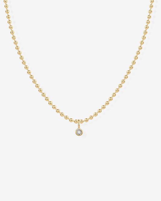Beaded Chain Solitaire Pendant