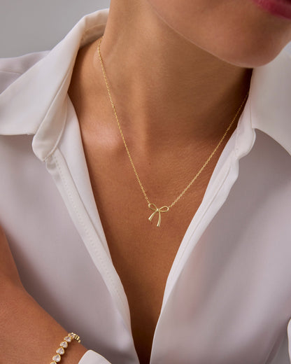 Tied Up Bow Necklace