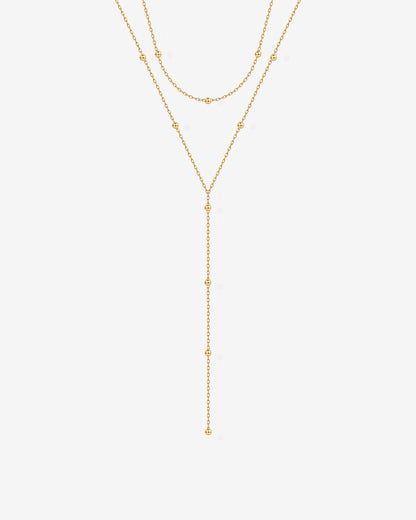 Beaded Tassel Lariat Necklace