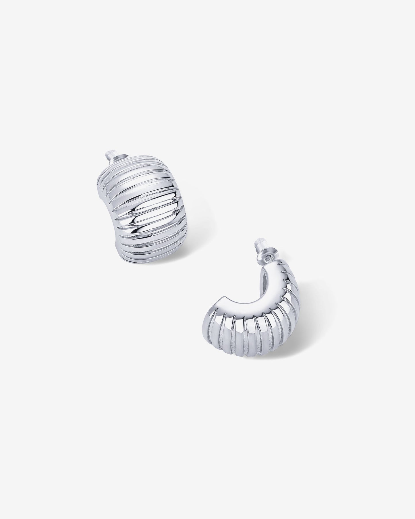 Chunky Ribbed Hoop Earrings