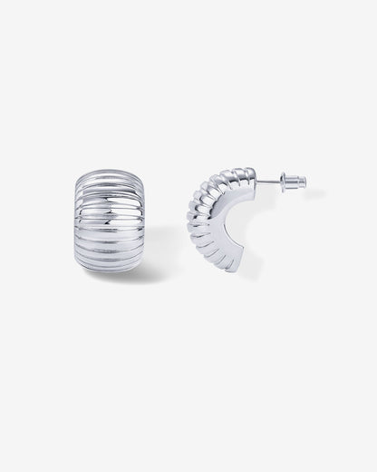 Chunky Ribbed Hoop Earrings