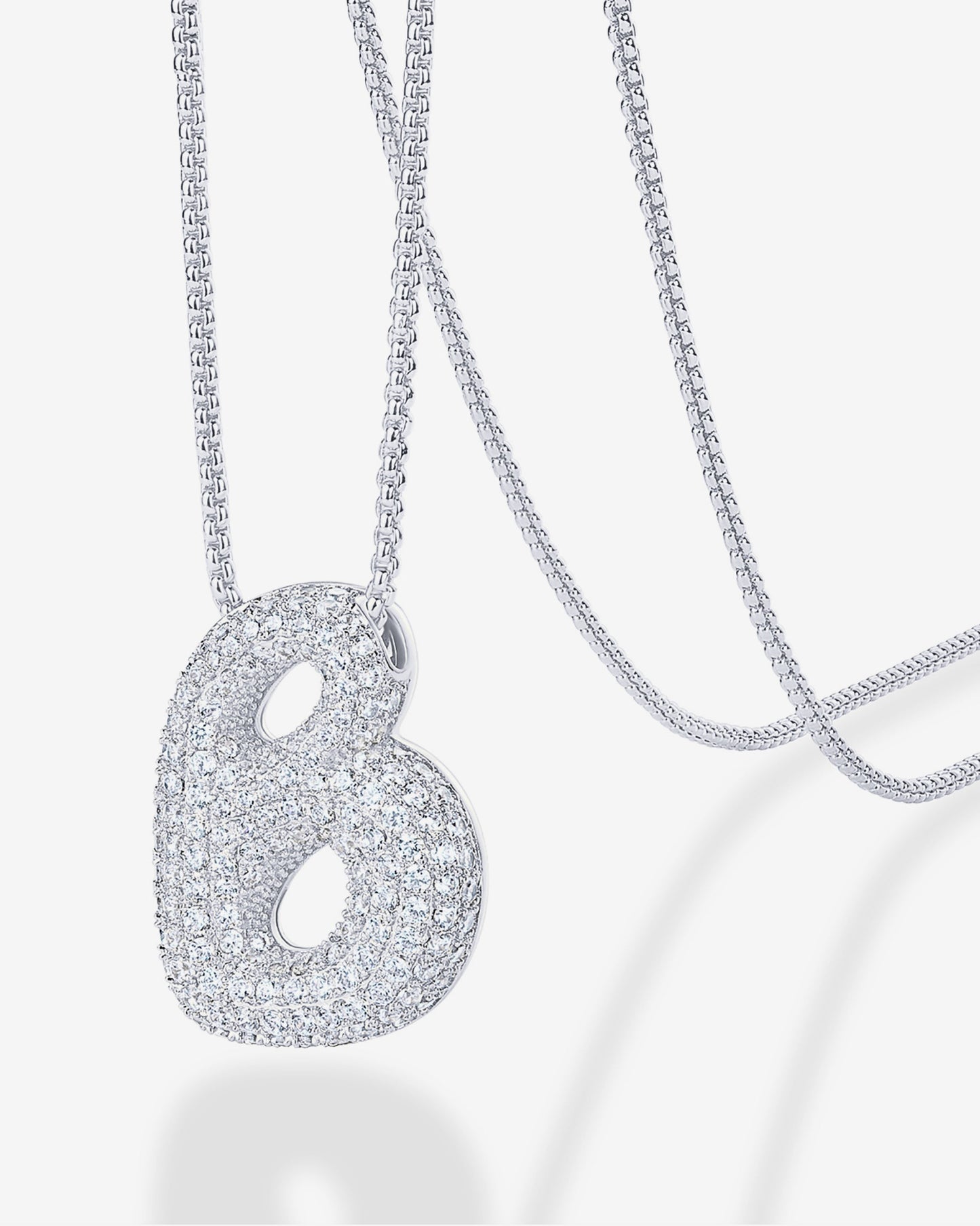 Sparkling Bubble Letter Pendant Necklace