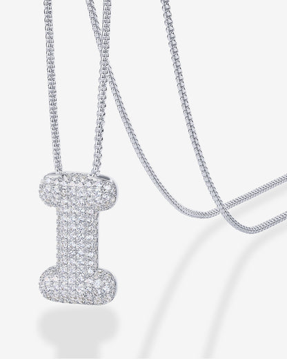 Sparkling Bubble Letter Pendant Necklace