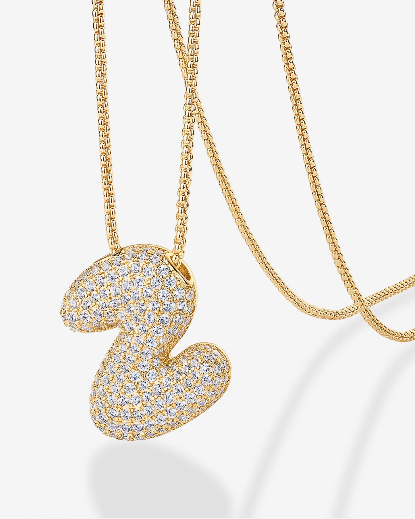 Sparkling Bubble Letter Pendant Necklace