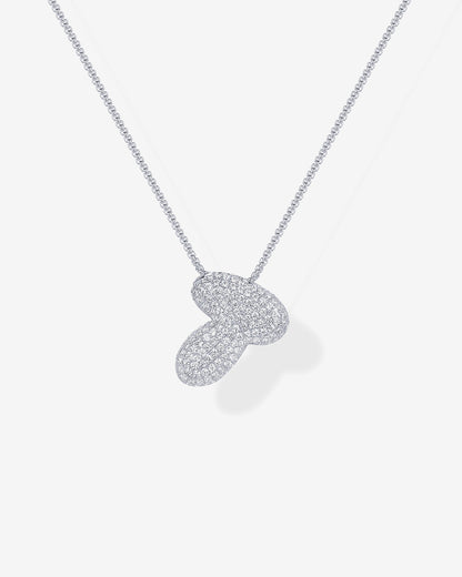 Sparkling Bubble Letter Pendant Necklace