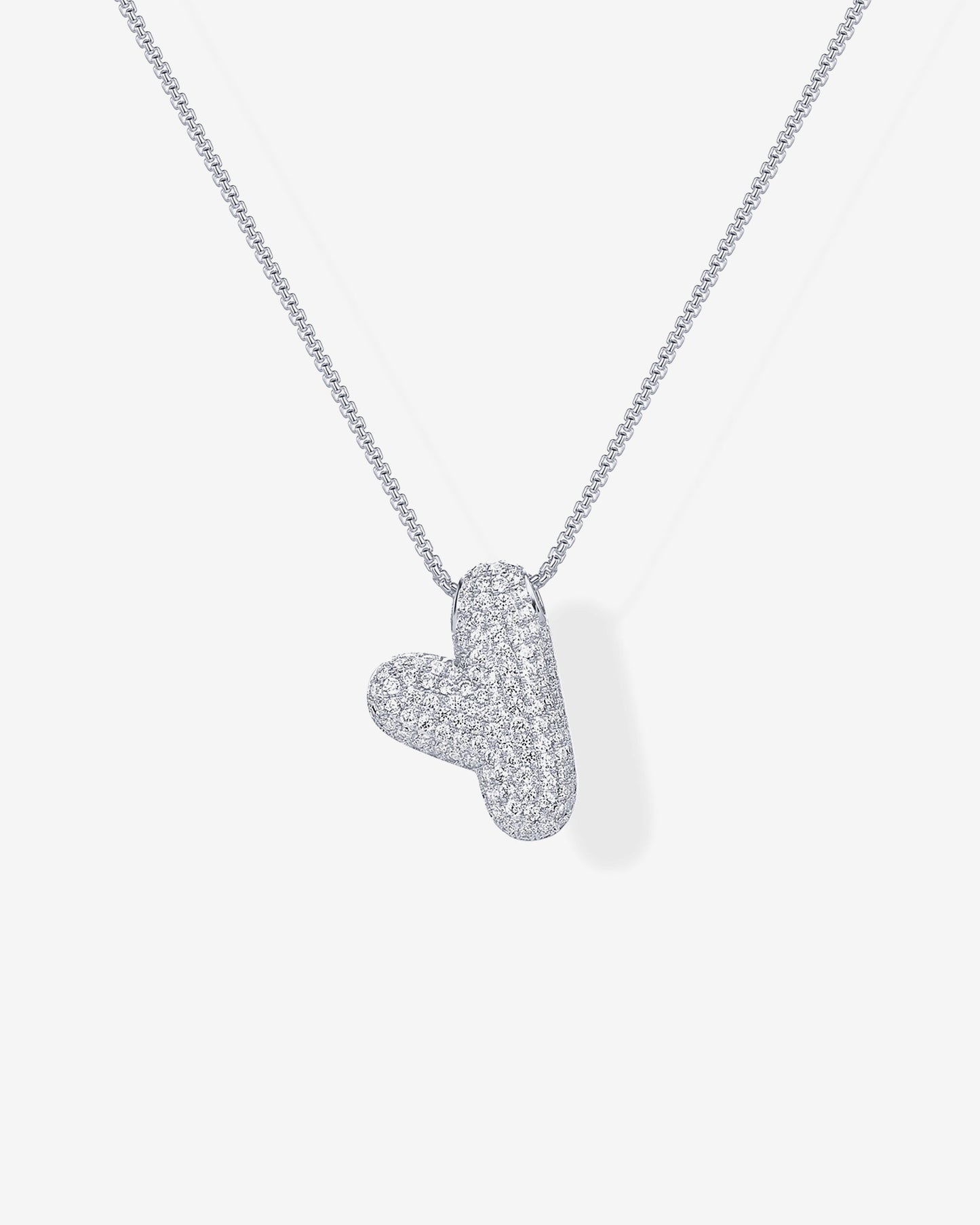 Sparkling Bubble Letter Pendant Necklace