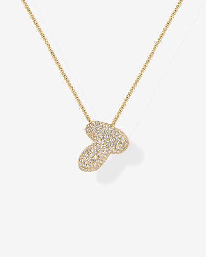 Sparkling Bubble Letter Pendant Necklace