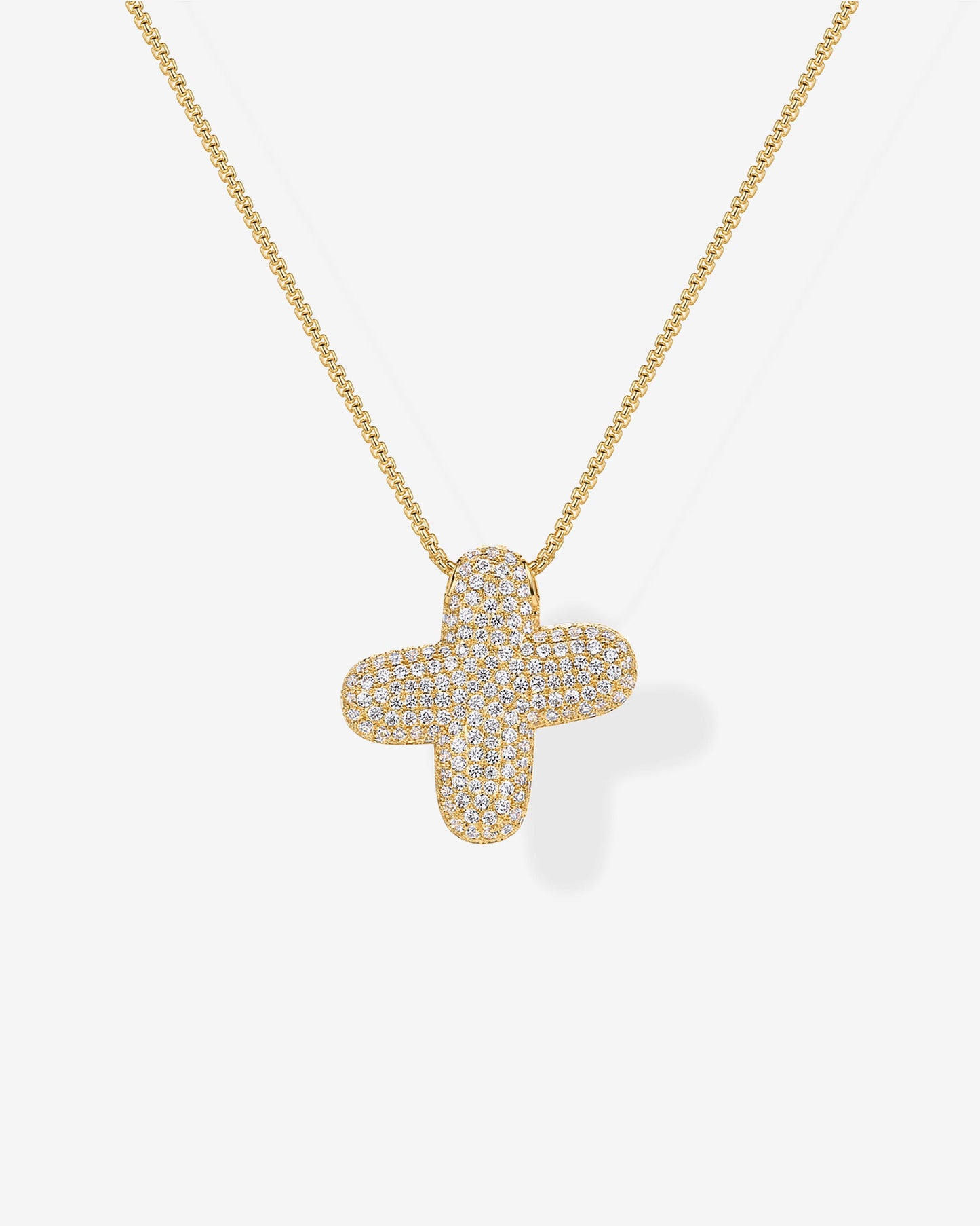 Sparkling Bubble Letter Pendant Necklace
