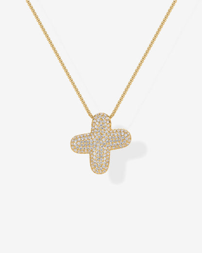 Sparkling Bubble Letter Pendant Necklace