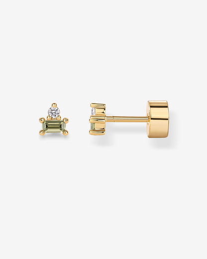 Two-Tone Gemstone Studs