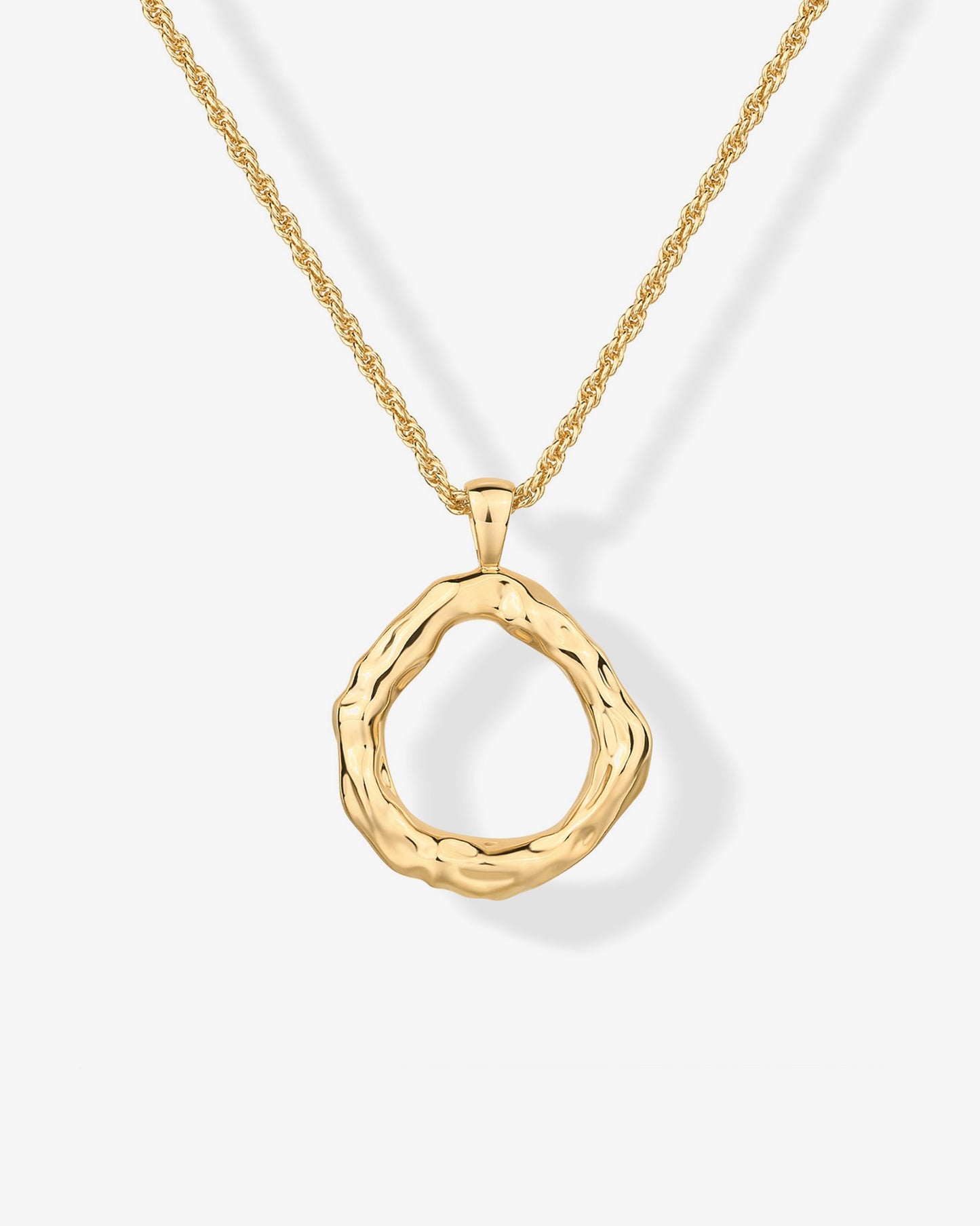 Irregular Hammered Circle Pendant