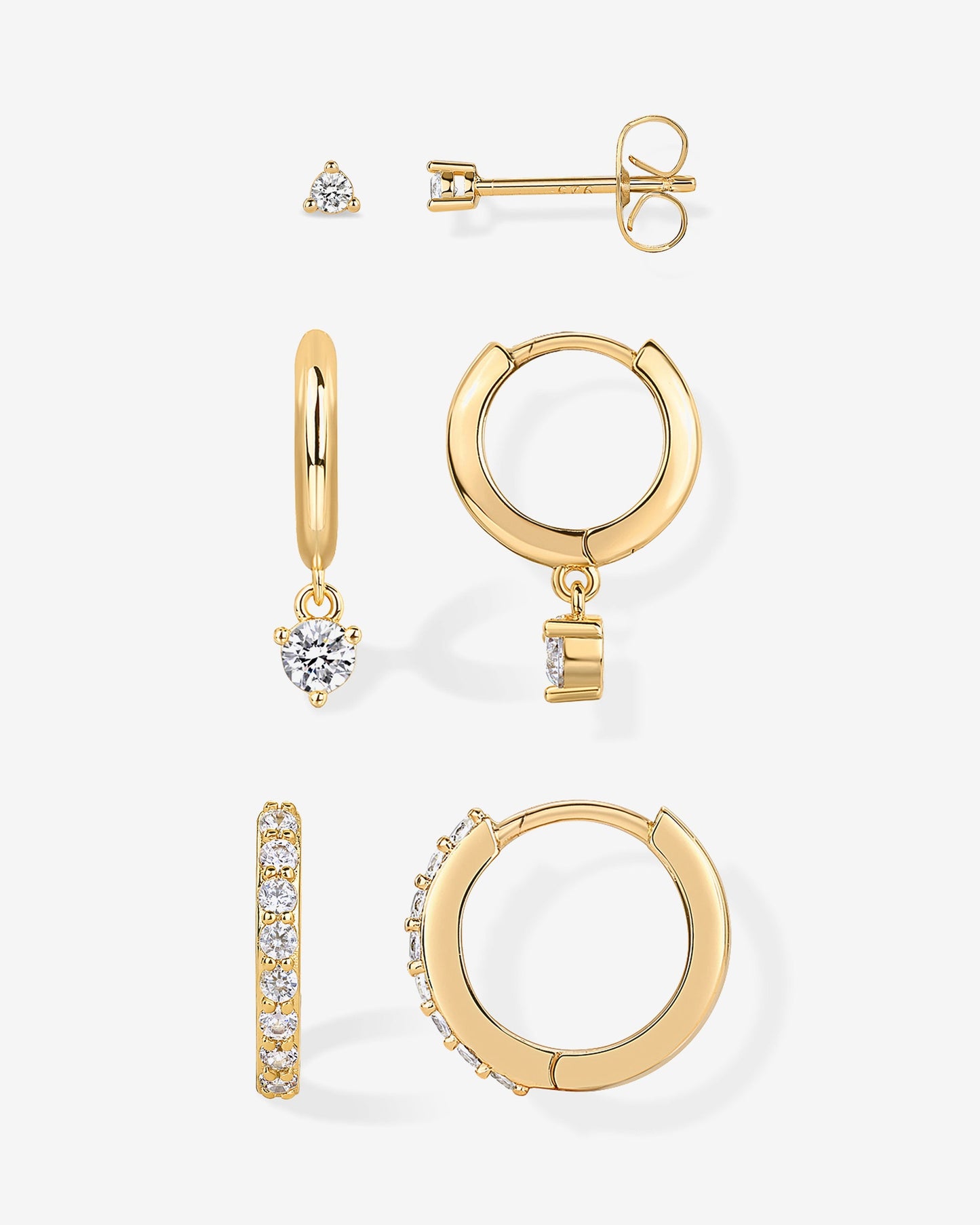 Earscape CZ Earring Trio
