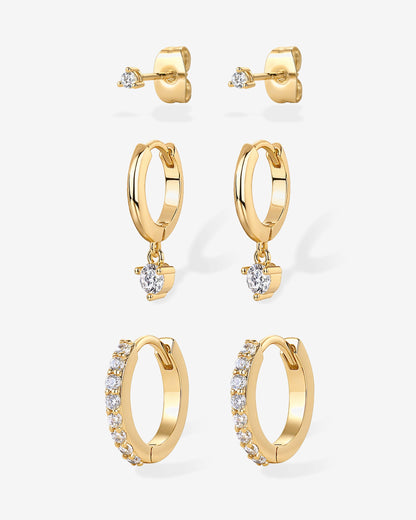 Earscape CZ Earring Trio
