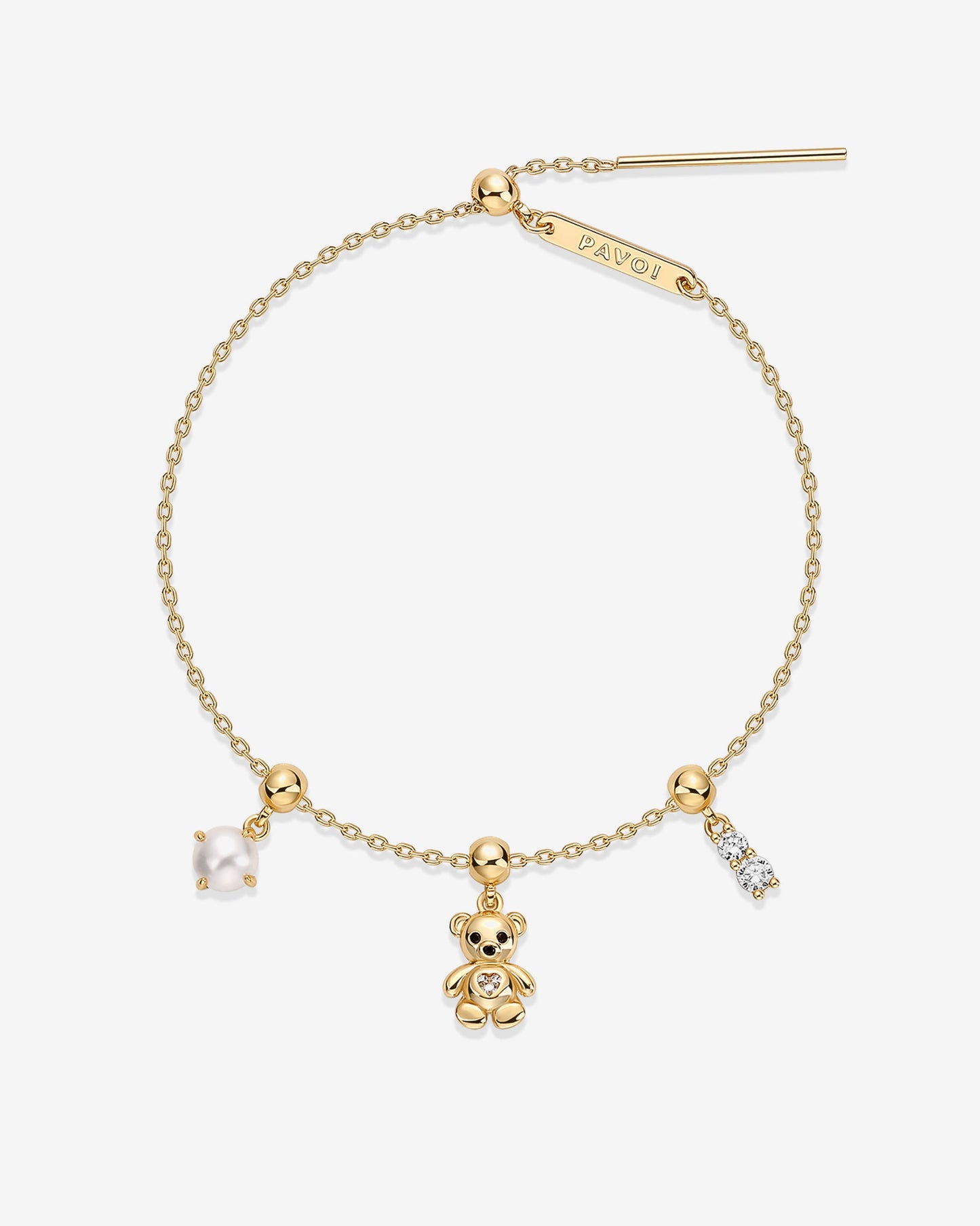 Charm Me Baby â€“ Bear & Pearl Charm Bracelet Set