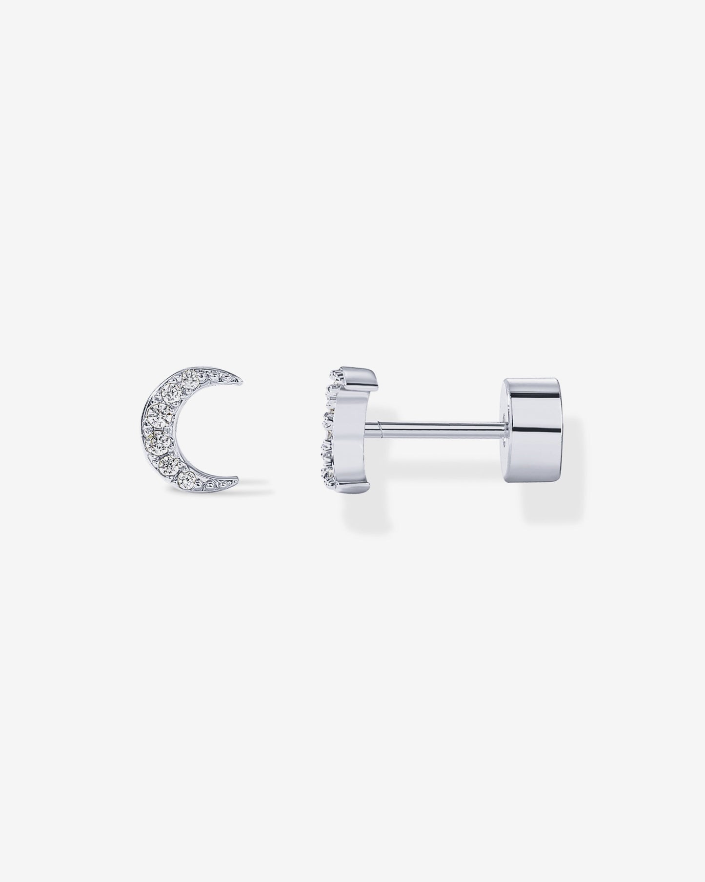 Crescent Moon Flat Back Earrings