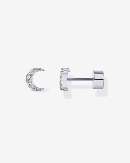 Crescent Moon Flat Back Earrings