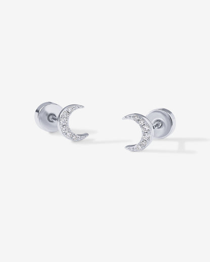 Crescent Moon Flat Back Earrings