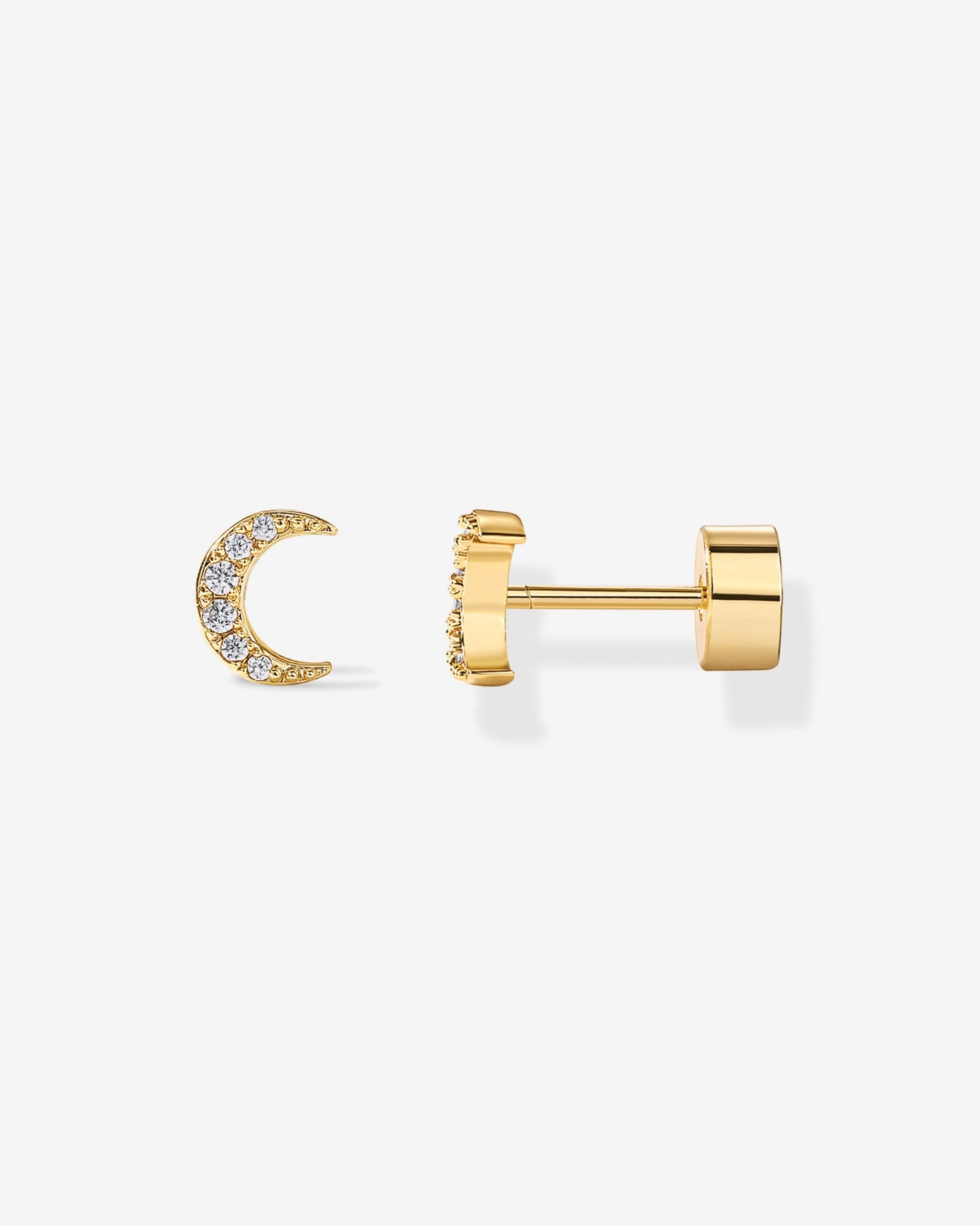 Crescent Moon Flat Back Earrings