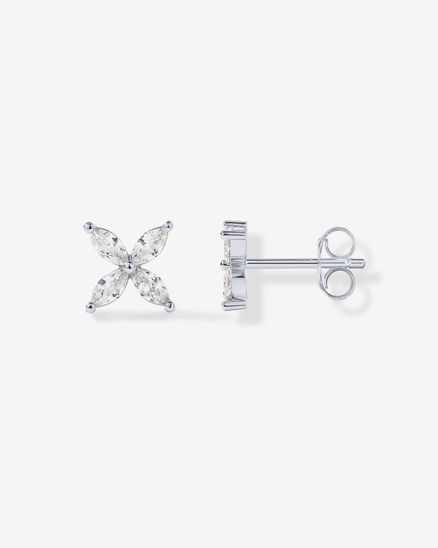 4 Stone Marquise Stud Earrings