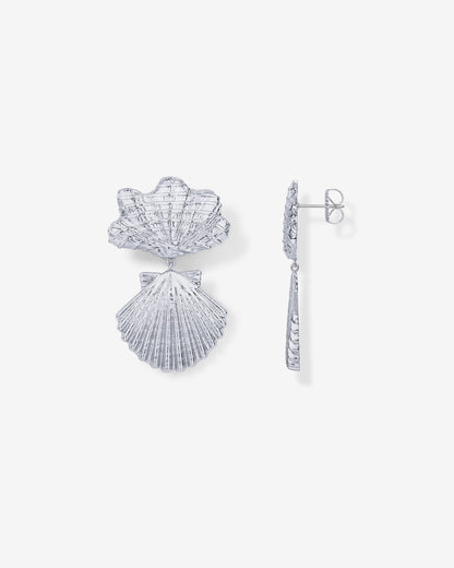 Double Seashell Dangle Earrings