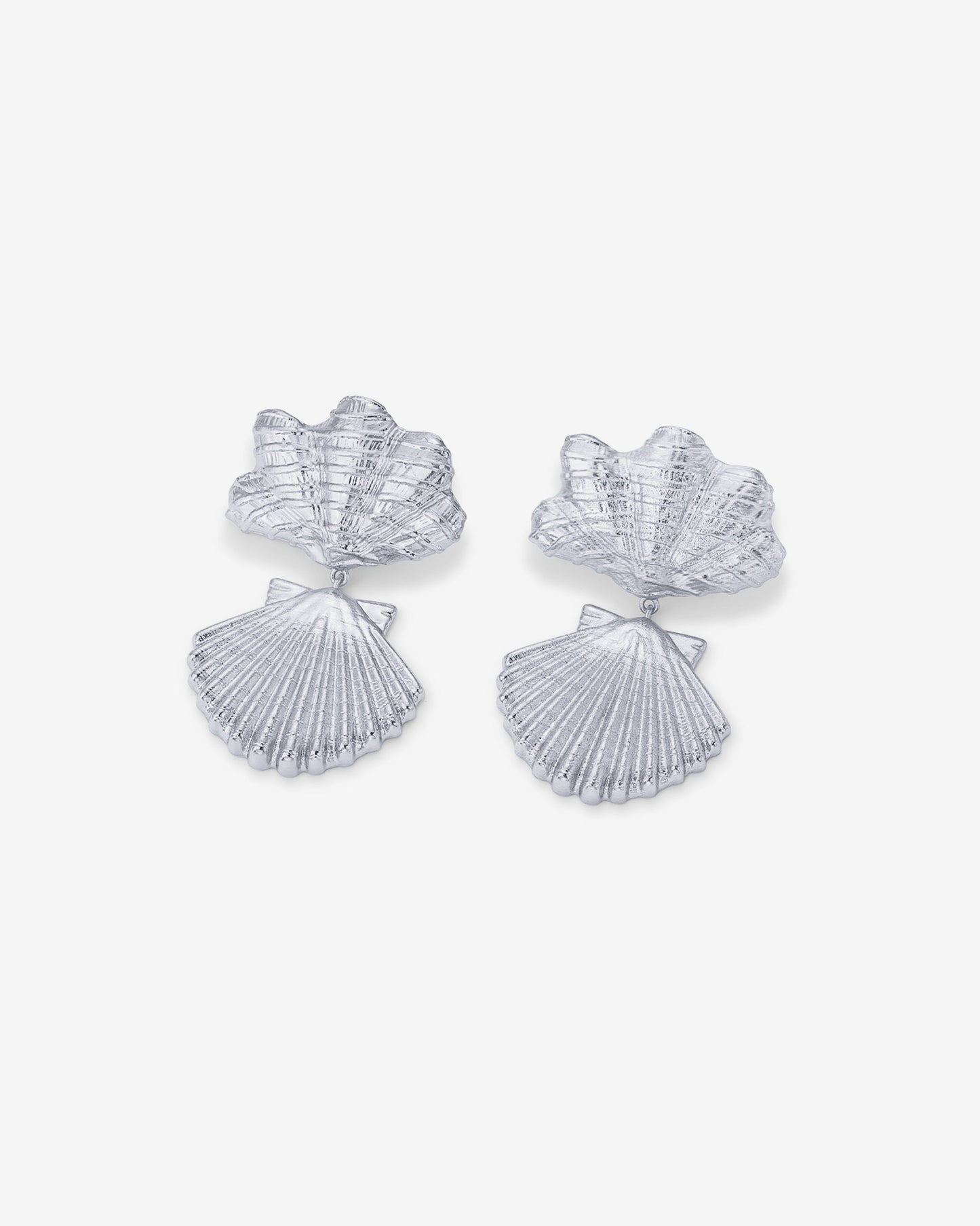 Double Seashell Dangle Earrings