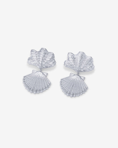 Double Seashell Dangle Earrings