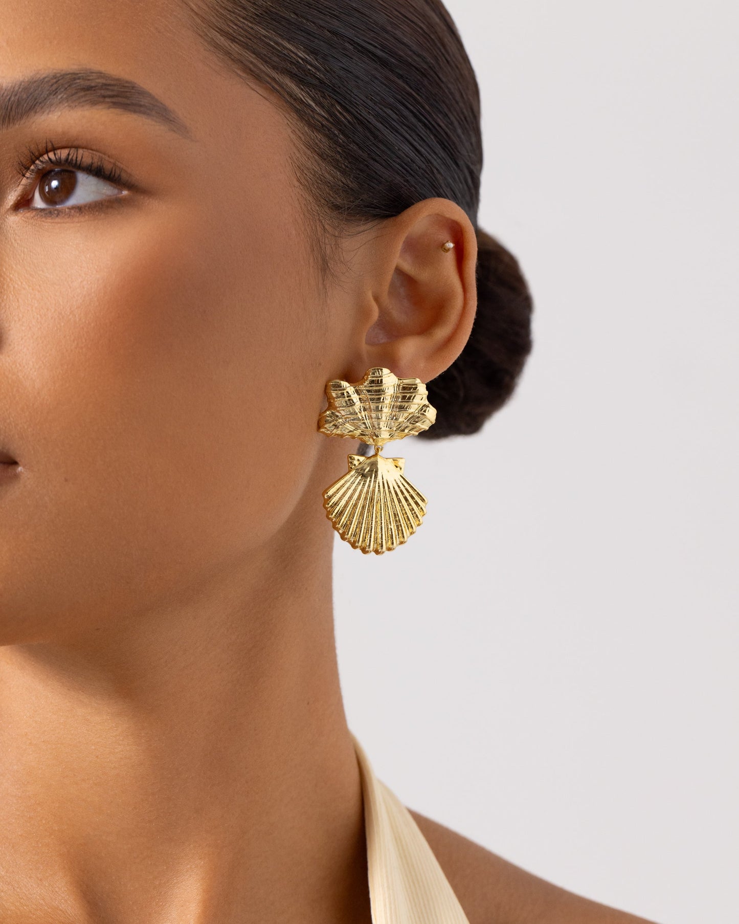 Double Seashell Dangle Earrings