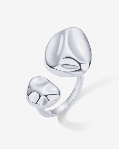 Double Pebble Open Ring