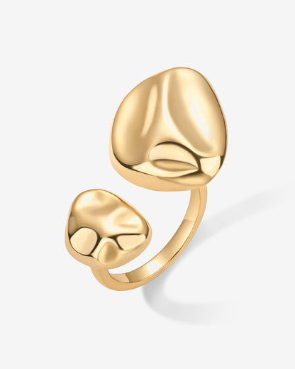 Double Pebble Open Ring