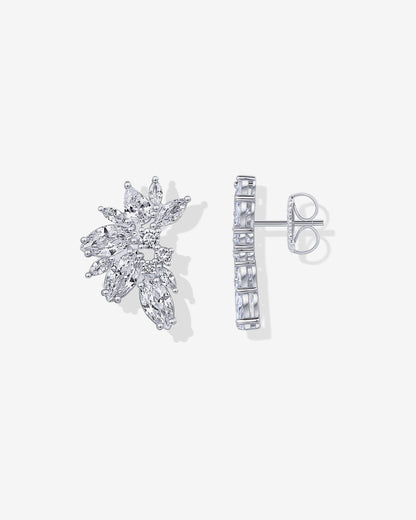 Navette Cluster Bridal Earrings