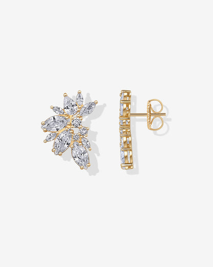 Navette Cluster Bridal Earrings